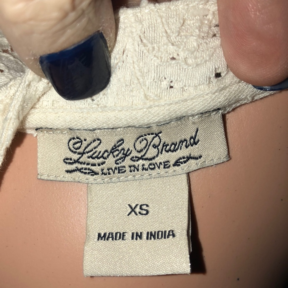 Lucky Brand cream colored sleeveless lace tunic - Picture 8 of 8